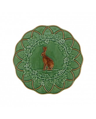 Farfurie pentru desert, ceramica, 24.5 cm, Hare Bosque - Bordallo Pinheiro