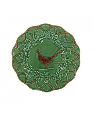 Farfurie pentru desert, ceramica, 24.5 cm, Pheasant Bosque - Bordallo Pinheiro
