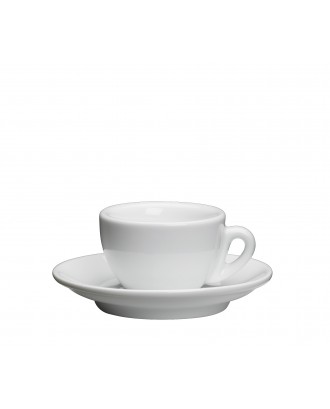 Ceasca si farfurie de espresso, alb, 50 ml, colectia Roma - CILIO