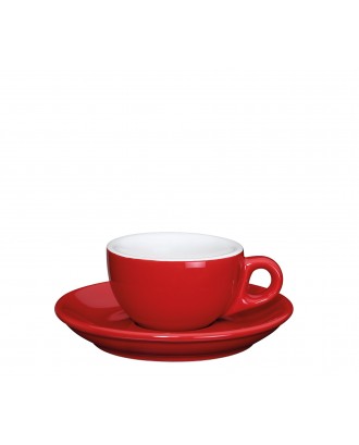 Ceasca si farfurie de espresso, rosu, 50 ml, colectia Roma - CILIO