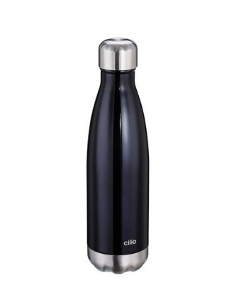 Sticla izoterma cu pereti dubli, 500 ml, negru, Elegante - CILIO 