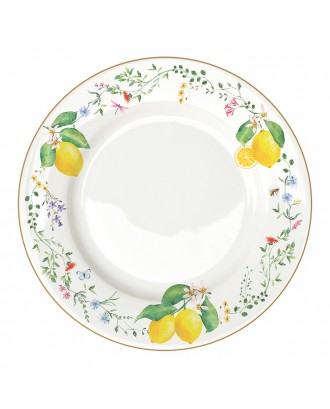 Farfurie pentru cina, 26.5 cm, Fleurs Citrons - SIMONA'S COOKSHOP