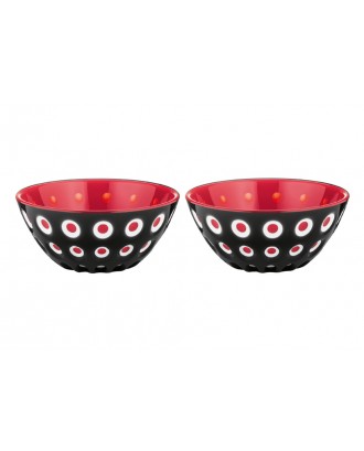 Set 2 boluri din acril, negru/rosu, 12.5 cm, colectia Le Murrine - GUZZINI