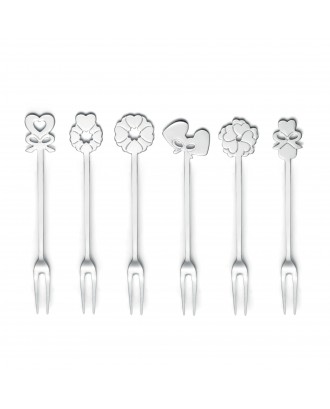 Set 6 furculite pentru aperitive, din otel inoxidabil, colectia Love - GUZZINI