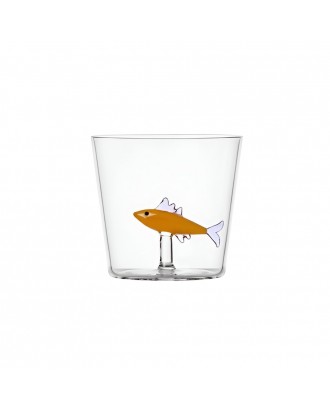Pahar pentru apa, sardina chihlimbar, 8 cm, Marine Garden - designer Alessandra Baldereschi - ICHENDORF