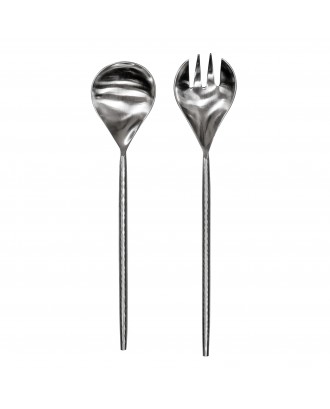 Set pentru servirea salatei, otel inoxidabil, Hammered - SIMONA'S COOKSHOP