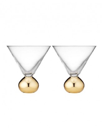 Set 2 pahare pentru martini, sticla cristalina, Astrid Gold - SIMONA'S COOKSHOP