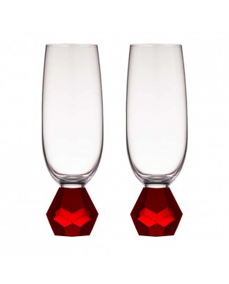 Set 2 pahare pentru sampanie, Zhara Ruby - SIMONA'S COOKSHOP