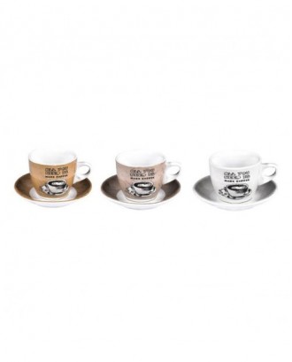 Ceasca cu farfurioara pentru cafea, portelan, 200 ml, Idea - SIMONA'S COOKSHOP