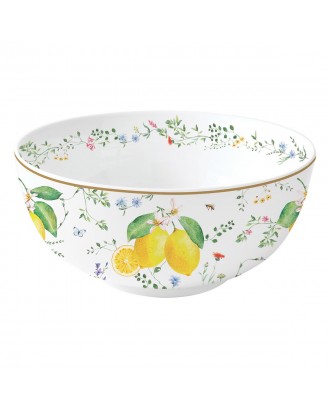Bol din portelan, 23 cm, Fleurs Citrons - SIMONA'S COOKSHOP