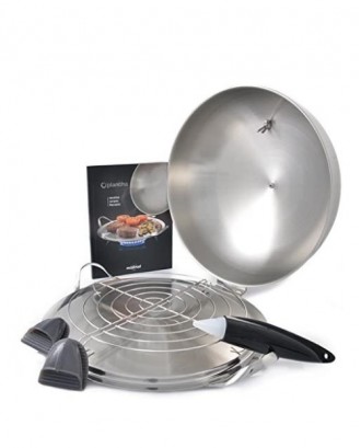 Plita Combo O'Plancha cu capac cu termometru, inox, inductie, 32 cm - MASTRAD