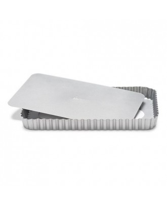 Forma dreptunghiulara pentru tarta, baza detasabila, otel, 32x22 cm, colectia SilverTop - PATISSE