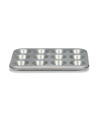 Forma pentru 12 mini-briose, otel, 25 cm, colectia SilverTop - PATISSE