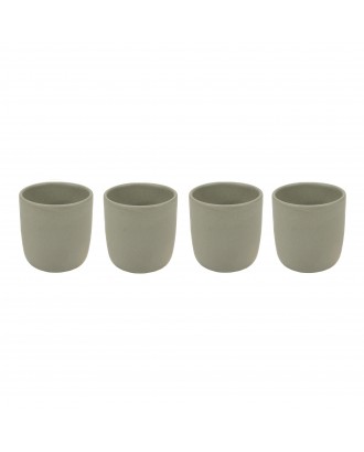 Set 4 cesti ceramica pentru espresso, 9 cm, Mira Light Grey - VILLACER