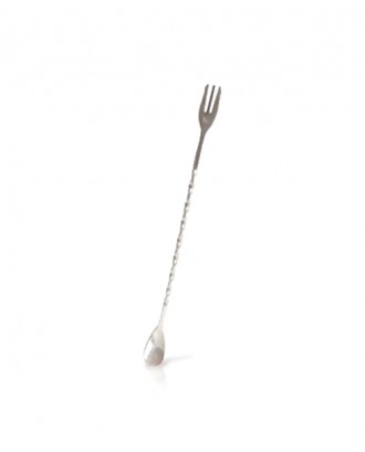 Lingurita rasucita pentru cocktailuri, 2 in 1, inox - VIN BOUQUET
