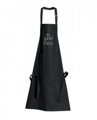 Sort It's wine o'clock, negru - SIMONA'S COOKSHOP