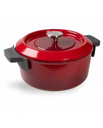 Cratita din fonta cu capac, Iron, rosie, 4.2 litri - Woll