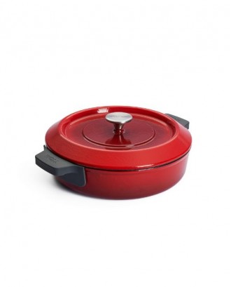 Cratita din fonta cu capac, 3.8 litri, rosu, Iron - Woll