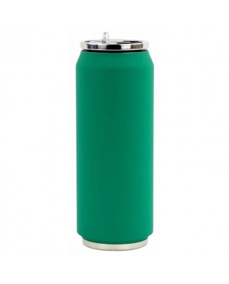 Cutie izoterma cu pai, 500 ml, verde, colectia Soft touch - YOKO DESIGN