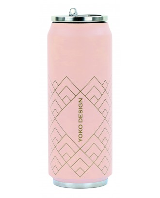 Cutie izoterma cu pai, 500 ml, model Art Deco Rose - YOKO DESIGN