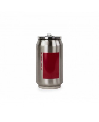 Cutie izoterma cu pai, 280ml, rosu duo - YOKO DESIGN
