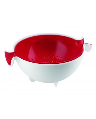 Set strecuratoare si bol, rosu, model Spin and Drain - GUZZINI