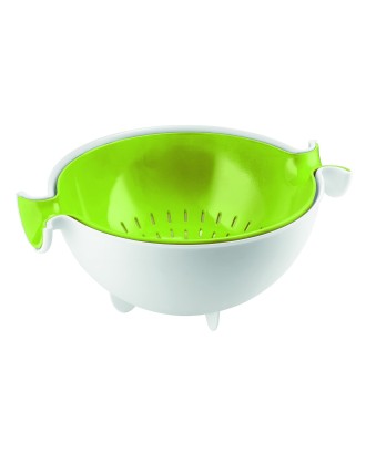 Set strecuratoare si bol, verde, model Spin and Drain - GUZZINI