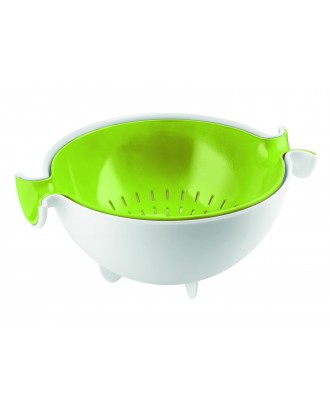 Set strecuratoare si bol, verde, model Spin and Drain - GUZZINI