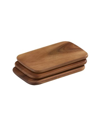 Set de 3 tocatoare din lemn de acacia, 22 x 15 cm - ZASSENHAUS