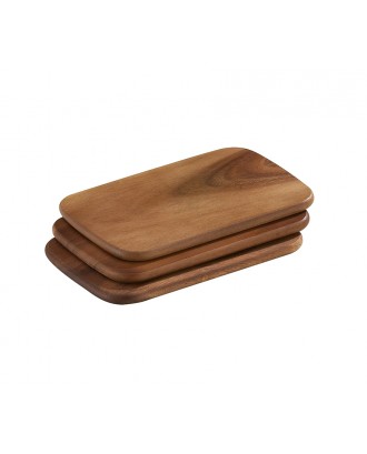 Set de 3 tocatoare din lemn de acacia, 22 x 15 cm - ZASSENHAUS