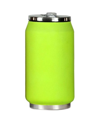 Cutie izoterma cu pai, 280ml, model verde aprins, colectia Soft touch - YOKO DESIGN