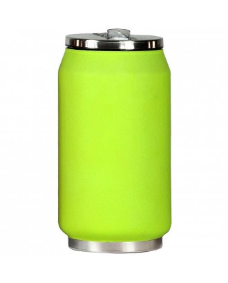Cutie izoterma cu pai, 280ml, model verde aprins, colectia Soft touch - YOKO DESIGN