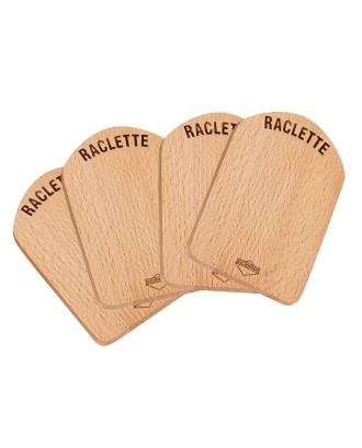 Set 4 suporturi din lemn pentru servire raclette, lemn de fag - KUCHENPROFI