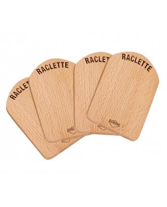 Set 4 suporturi din lemn pentru servire raclette, lemn de fag - KUCHENPROFI