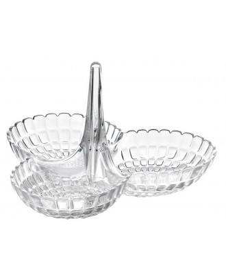 Suport cu 3 boluri pentru gustari, transparent, colectia Tiffany - GUZZINI
