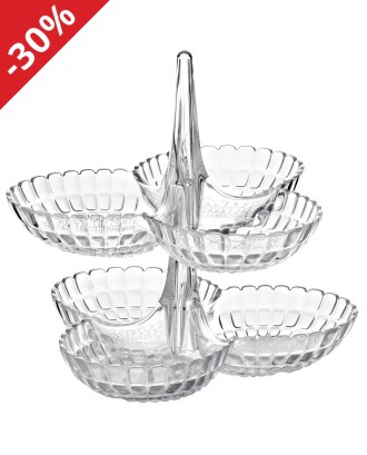 Set 2 suporturi cu 6 boluri pentru gustari, transparent, colectia Tiffany - GUZZINI