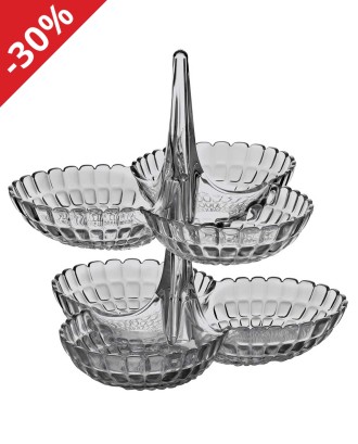 Set 2 suporturi cu 6 boluri pentru gustari, gri, colectia Tiffany - GUZZINI