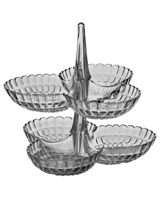 Set 2 suporturi cu 6 boluri pentru gustari, gri, colectia Tiffany - GUZZINI