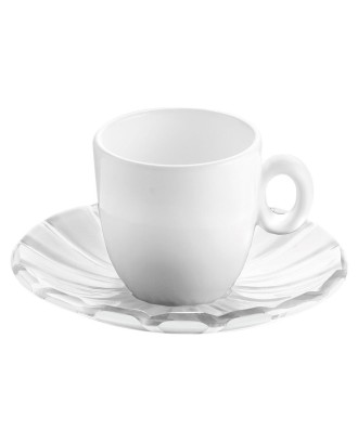 Set 2 cesti cu farfurioare pentru espresso, 50 ml, transparent, colectia Grace - GUZZINI
