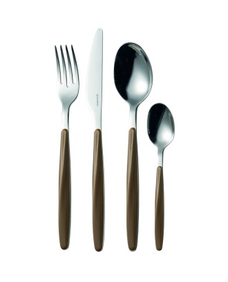 Set de 24 tacamuri din inox si acril maro, colectia My Fusion - GUZZINI