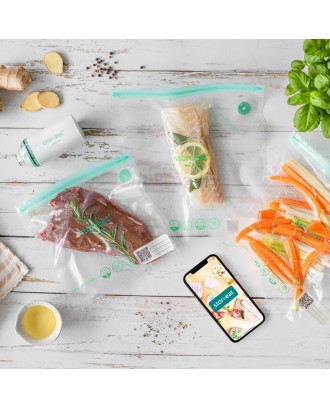 Pungi pentru vidarea alimentelor Stor'eat, set 10 buc, S - Mastrad